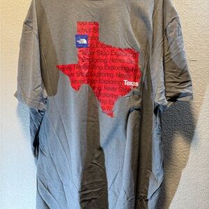 The North Face Gray Tee with Red Texas Graphic